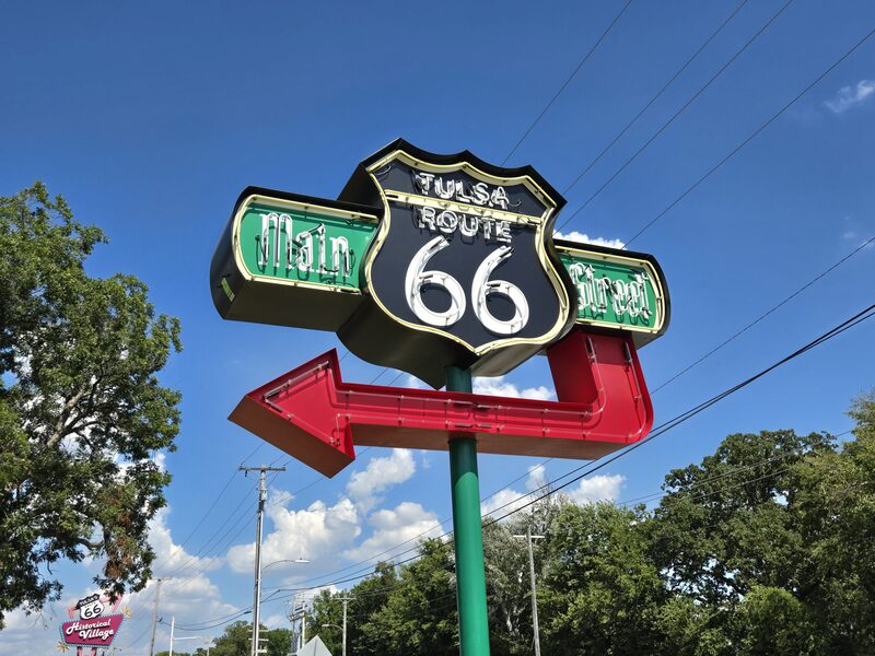 66 neon road sign